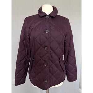 Barbour Skye Quilted Coat Plum UK 14/US 10 Winter Jacket Aubergine/Burgundy